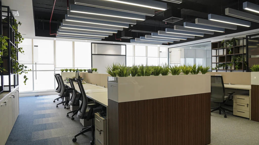 office space planning layout in modern workplace